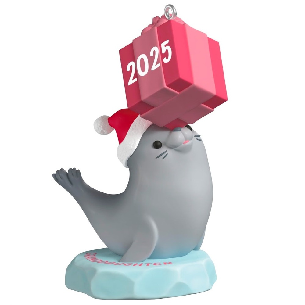 Hallmark Keepsake Granddaughter Seal Christmas Ornament Pink Gift Box New